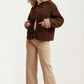 Quilted Tie Front Jacket with Gingham Cuff Detail