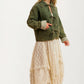 Quilted Tie Front Jacket with Gingham Cuff Detail