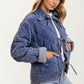 Quilted Tie Front Jacket with Gingham Cuff Detail
