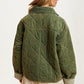 Quilted Tie Front Jacket with Gingham Cuff Detail