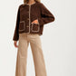 Button Front Fleece Jacket with Contrast Trim and Pockets