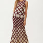 Crochet Diamond Pattern Midi Skirt with Scalloped Hem