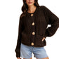 Textured Chunky Knit Cardigan with Gold Statement Buttons