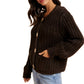 Textured Chunky Knit Cardigan with Gold Statement Buttons