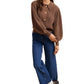 Classic Ribbed Button-Up Cardigan with Structured Collar
