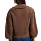 Classic Ribbed Button-Up Cardigan with Structured Collar