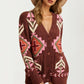 Oversized Geo Knit Cardigan with Pockets