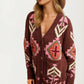 Oversized Geo Knit Cardigan with Pockets
