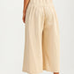 High Waist Wide-Leg Cropped Pants with Button Detail