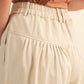 High Waist Wide-Leg Cropped Pants with Button Detail
