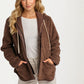 Cozy Hooded Sherpa Jacket with Snap Front and Relaxed Fit