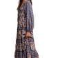 Blue and Blush Floral Ruffle Tiered Maxi Dress