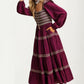 Smocked Bodice Tiered Maxi Dress with Embroidered Trim