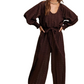 Chocolate Brown Eyelet Wide-Leg Tie Waist Jumpsuit