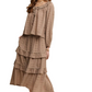 Taupe Eyelet Tiered Skirt & Top Boho Set