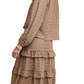 Taupe Eyelet Tiered Skirt & Top Boho Set