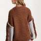 Colorblock Chunky Knit Pullover Sweater with Balloon Sleeves