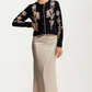 Floral Embroidered Button Front Cardigan Sweater