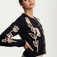 Floral Embroidered Button Front Cardigan Sweater