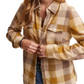 Yellow Plaid Button-Up Button Flap Detail Shirt