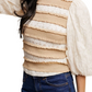Puff Sleeve Ruffle Trim Soft Floral Pattern Top