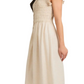 Button-Front Midi Dress with Smocked Bodice and Ruffle Sleeves