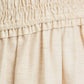 Button-Front Midi Dress with Smocked Bodice and Ruffle Sleeves
