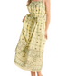 Printed Midi Sundress Square Neck Tie Waist Full Skirt Side Pockets