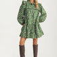 Floral Ruffle Tiered Mini Dress With Long Sleeves