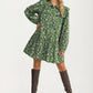 Floral Ruffle Tiered Mini Dress With Long Sleeves