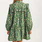 Floral Ruffle Tiered Mini Dress With Long Sleeves