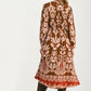 Long Sleeve Midi Dress with Tie Neck and Flowing Silhouette
