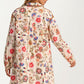 Floral Embroidered Long Sleeve Mini Dress With Trim