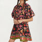 Button Front Shirt Dress with Bold Floral Print