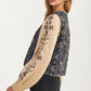 Embroidered Tie Front Vest with Floral Detailing