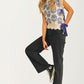Floral Knit Sweater Vest With Side Ties And Scallop Trim