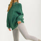 Oversized Sweater With Contrast Trim In Emerald Green