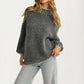 Oversized Brushed Pullover With Contrast Stitch Detail