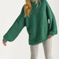 Oversized Sweater With Contrast Trim In Emerald Green