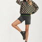 Floral Jacquard Quarter-Zip Sweater with Ribbed Trim