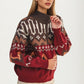 Southwestern Half-Zip Sweater with Bold Geometric Pattern