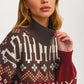 Southwestern Half-Zip Sweater with Bold Geometric Pattern
