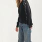 Floral Embroidered Sleeve Sweater with Relaxed Silhouette