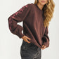 Floral Embroidered Sleeve Sweater with Relaxed Silhouette