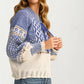 Fair Isle Tie-Neck Knitted Sweater