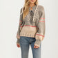 Fair Isle Tie-Neck Knitted Sweater
