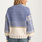 Fair Isle Tie-Neck Knitted Sweater