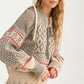 Fair Isle Tie-Neck Knitted Sweater