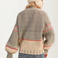 Fair Isle Tie-Neck Knitted Sweater