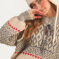 Fair Isle Tie-Neck Knitted Sweater